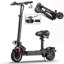 TB-Scooter Scooter Electric Scooter Adults, Adjustable Height E-Scooter with seat, LEDLighting and LCD Display, 55km Long Range, 36V / 15.4AH Battery, 10 Inch Large Explosion-proof and Durable Tires, with Seat