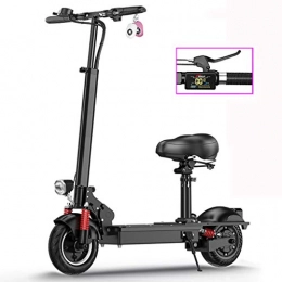 TB-Scooter Scooter Electric Scooter Adults Black, 350W Power, 36V / 18.2AH Rechargeable Battery Kick Scooters, 65km Long Range, Max Speed 45km / h, Foldable Adjustable Height with LCD Display, with Seat