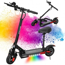 IENYRID Scooter Electric Scooter Adults Electric Scooters Foldable, Off-Road Exclusive E-scooter with Seat, 37 Miles Long Range Kick Scooters, Dual Suspension System, 3 Speed Adjustment