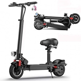 TB-Scooter Scooter Electric Scooter Adults Foldable Long-Range Battery 350w Motor Max Speed 45km / h, 10 Inch Tire, with LED Display, Adjustable Height E-Scooter with seat, Supports 150KG Weight
