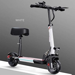 LFLDZ Electric Scooter Electric Scooter, Constant-Speed Cruising Environmentally Friendly Foldable Electronic Light Electric Scooter with Turn Signal Triple Shock Absorption 48V Motor, White