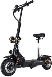 AMITD Scooter Electric Scooter, E-Scooter Adult, 60V24Ah 3200W Foldable Dual Drive with Lithium Battery Maximum speed 85 km / h 11 Inches Scooter with seat Suitable for Amateurs, Black