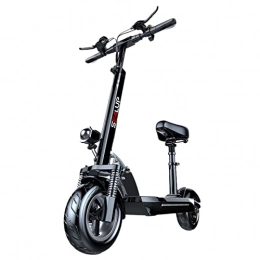 DSJMUY Electric Scooter Electric scooter- Electric e-scooter -Electric scooter- Electric scooter for adults load 200kg- E-scooter scooter 48V / 500W Maximum endurance of 150 kilometers Collapsible(Color:Black, Size:80-100km)