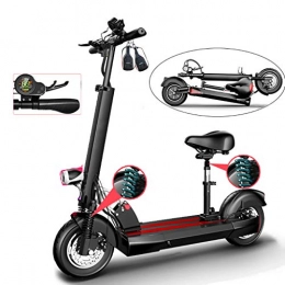 TB-Scooter Scooter Electric Scooter, Foldable E-Scooter Max Speed 45km / h, 50KM Range for Adult, USB Charger for Mobile phone, LCD Display, 10 inch Air Filled Tires, with LED Light, with Seat