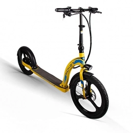 SUFUL Scooter Electric Scooter, Foldable Front Handlebar, Brake Lever with Electric Cut-off Device, 350W Brushless Motor, Alloy Aluminum Mechanical Disc Brake Scooter (Yellow)