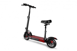 Electric Scooter Folding E Scooter for Adults, 3 Speed Modes Up to 25km/h, LCD Display, Horn, Indicators, Maximum Load 200kg, 10 Inch Pneumatic Tire, Dual Brake, Light with Key Lock (VT10 - Black Red)