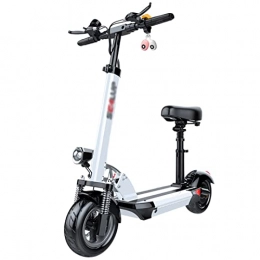 DDSX Electric Scooter Electric Scooter Lightweight Body 400W Motor, USB Output Interface, Vehicle Shock Absorption System, Thick Tubeless Tires, Front and Rear Disc Brakes With ABS System White