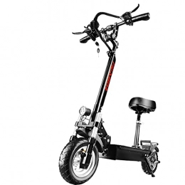 Electric Scooter with Seat - 10.5" Pneumatic Tires - Up to 47 Miles Long-Range & 50 MPH Portable Folding Commuter Scooter for Adults with Double Braking System and Double Suspension System