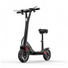 LJP Scooter Electric Scooter With Seat 10A Li-Ion Battery Electric Scooters Foldable 40 Km / h Speed Max Aluminium Black For Adults