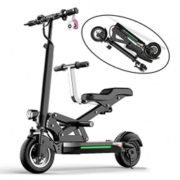 TB-Scooter Electric Scooter Electric Scooters Adult with seat, with LED Display, 3 Speed Modes, 10 inch Tire, 90KM Long-Range, 500w High Power Motor E-Scooter, Handle Height Adjustable, 48V / 21AH Battery, black