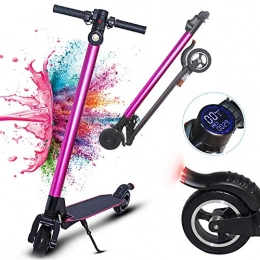 ZH-VBC Scooter Folding Electric Scooters for Adults, 300W Motor 6” Solid Tires, Max Speed 17.3 MPH, 7.8Ah Lithium Battery, Commuter Electric Scooter for Teens and Adults, Pink