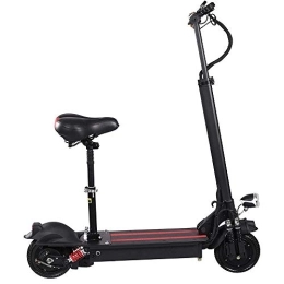 SJAPEX Scooter Folding Electric Scooters for Adults, E-Scooter E-bike with Seat 10 Inch 25km / H, Lithium Battery 36V 12AH with Dual Disk Brakes, LED Light and HD Display 55km Long-Range