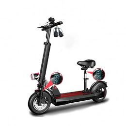 FUJGYLGL Scooter FUJGYLGL Foldable Electric Scooter with USB Mobile Phone Charging LCD Display 10-inch Pneumatic Tire with LED Light with Seat for Adults