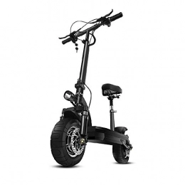 FUJGYLGL Electric Scooter FUJGYLGL Folding Electric Scooter, Dual Drive with Seat 2400W Motor 60V Battery Speed 60km / H with LCD Display LED Light Adult Scooter