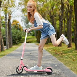 iScooter Scooter Girls Folding Electric Scooter Pink , Hight-Adjustable Foldable Electric Bike Ride on Battery Children Toys Scooters 130W Wheels Suitable for 6 to 14 yrs