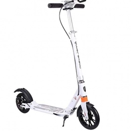 GTYMFH Scooter GTYMFH Kick scooter With Shoulder Strap Hand Brake Non-Electric Easy Folding Saave Space Teen Easy Folding Portable Carbon Brake Design Smooth，Fast Ride Big Wheels City scooter (Color : White)