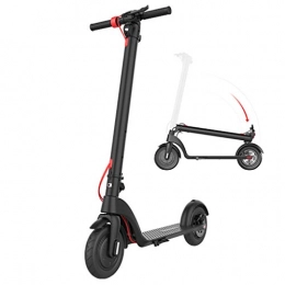 H-CAR Scooter H-CAR QW Electric Scooter, Black Foldable Electric Kick Scooter Max Speed 32km / h, 10In Solid Rubber Tire and 36V Battery Kick Scooters and LED Display, for Adult Children, Max Load 100KG XX