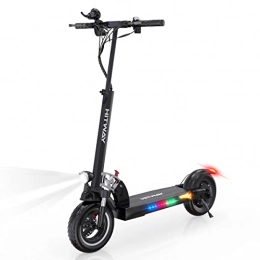 HITWAY Electric Scooter HITWAY 10" Adults Electric Scooter, 800 Watt Portable Folding E-Scooter, 48V / 10Ah Li-Battery , Max Range 25 Miles, 3 Speeds(Max 28mph), Colorful LED Lights