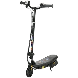 Homcom Scooter HOMCOM Folding Electric Scooter 120W E-Scooter with Three Mode LED Headlight, Warning Bell, Adjustable Height, 12km / h Maximum Speed, for Ages 7-14 Years - Black