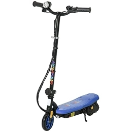 Homcom Electric Scooter HOMCOM Folding Electric Scooter 120W E-Scooter with Three Mode LED Headlight, Warning Bell, Adjustable Height, 12km / h Maximum Speed, for Ages 7-14 Years - Blue