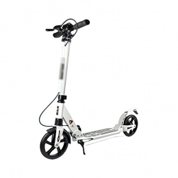 Huachaoxiang Scooter Huachaoxiang Scooter Adjustable Adult with Ferris Bicycle Control Non Electric Shock Damping with Disc Hand Brake 150 KG Last Adult Balance City Scooter for Adults, White