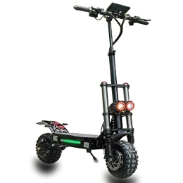 HWWH Electric Scooter HWWH Offroad Electric Scooter Adult Fast Folding E Scooters High Power Dual Motor Twist Grip Throttle 11" All Terrain Tubeless Vacuum Tire Dual Suspension Disc Brake 60V 38Ah Lithium Battery