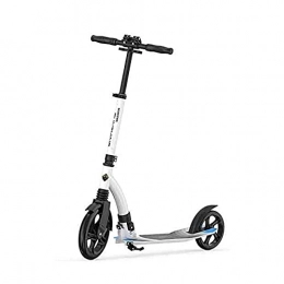 JINPENGRAN Scooter JINPENGRAN Scooter, adult / teenage / child folding scooter, white unisex adult scooter with big foot pedal, portable pedal car weighing 100 kg, not electric brake
