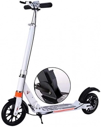 JSZHBC Electric Scooter JSZHBC Foldable Adult Kick Scooters with Disc Brakes, 2-Wheel Commuter Scooters with Big Wheels, Birthday Gifts for Adults / Teens / Kids, Up to 150kg, Non-Electric Portable (Color : White)