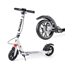 JSZHBC Scooter JSZHBC Scooter Adult Two-wheeled Foldable Commuter Scooters with Big Wheels, Birthday Gifts for Women / Men / Teens / Kids, Non-Electric, Up to 100kg Portable (Color : White)