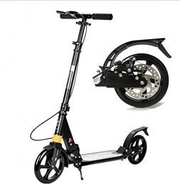 L&WB Scooter Kick Scooter Load 150Kg for Adults Teens Men Women Commuters 200Mm Big Wheels Roller with Disc Brakes, Non-Electric, Black