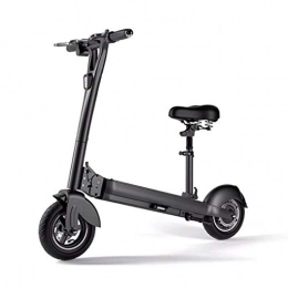KUYUC Scooter KUYUC Electric Scooter for Adults Folding, Portable E-Scooter with 10 inch Tire, 500W Motor, 24MPH, Max Load 250lbs, Up to 30 Miles, for Girls or Boys (Color : Black)