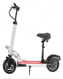 LaKoos Scooter LaKoos Folding seated electric scooter portable adult power-assisted 400W motor LCD display 10 inches solid rear tires 40KM cruising range, height adjustable-white