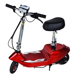 Lfore Electric Scooter Lfore Electric Scooter Foldable, Powerful 220W Motor, Up to 15 km / h, Portable Folding Double Brake, Lightweight Electric Kick Scooter for Adults and Teenagers (Red)