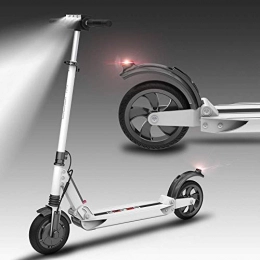 LJ Electric Scooter LJ Kugoo Es2 Folding Electric Scooter Adults, 25Km Long-Range Battery, 350W Motor 3 Speed Modes 8.5 inch Honeycomb Explosion-Proof Tire, E Scooter with Led Light and App Control, S1-White