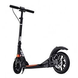 LJ Scooter LJ Scooter, Adult Kick Scooter Unisex with 2 Big Wheels, Black Adjustable Handlebars Commuter Scooters, Support 100Kg Weight, Non-Electric