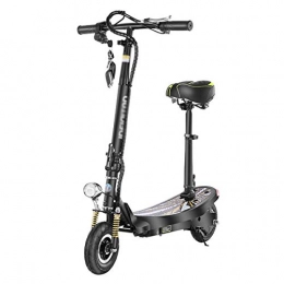 LJP Electric Scooter LJP Electric E Scooter Adult Commuting Scooter With Seat Easy To Carry Foldable Height Adjustable 350w Motor Maximum Speed 35km / H (Color : Black)