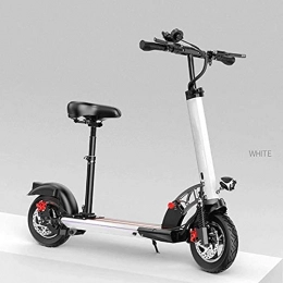 LLKK Electric Scooter LLKK Scooter universal electric sliding exercise 10 inch 36V 500W maximum speed 40km / h light foldable electric adult (Color : White)