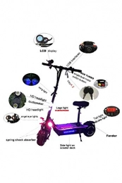 LUO Electric Scooter LUO 3200W Dual Motor Powerful Two Wheel 11 inch Fat Tire Off Road Electric Scooter with Removable Seat
