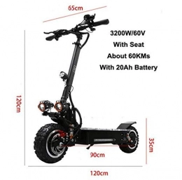 LUO Electric Scooter LUO 3200W Dual Suspensions Max Speed 90Km / H Off Road Motorcycle Electric Scooter for Adults, 3, 2