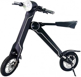 LUO Scooter LUO Bicycle, 12-Inch Portable Electric Scooter Adults Small Electric Bicycle with Bluetooth Speaker, Support USB Charging, Cruising Range of 45Km, Black