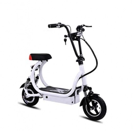 LUO Electric Scooter LUO Scooter, Adults 24V350W Electric Scooter, Portable and Foldable with Large-Capacity Storage Basket Anti-Theft Lock and Installation Tool, Black, 10 inch, White, 10 inch