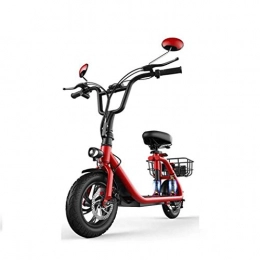 LUO Electric Scooter LUO Scooter, Adults Foldable Electric Scooter, 48V 8Ah 500W Portable Electric Scooter, LCD Display / 1-3 Gears / USB Mobile Phone Fast Charge, Red, Red