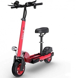 LUO Scooter LUO Scooter, Adults Folding Electric Scooter, 500W 48V, LCD Display / 1-3 Gears Adjustment Mode / Cruise Control System with Led Flashing Lights on Both Sides, Red, 50Km, Red, 50KM