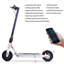 LV one Scooter LV one 8.5 Inch 350w Smart Patinete Electrico Adult Two-wheeled Electric Scooter Foldable Smart Electric Longboard with Led Light, White