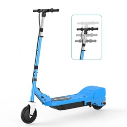 MAXTRA Upgraded E100 Adjustable Handlebar Folding Electric Scooter for Kids Ages 6-12, 155LBS Max Weight Capacity Motorized Scooters, up to 10mph Blue