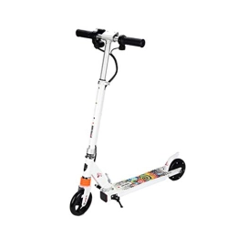 MMJC Electric Scooter MMJC E-Scooter Foldable Electric Scooter Speed ​​Adults Up To 18 Km / H 5.5 Inch LCD Display Portable Front And Rear Tail Lights, White