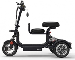 MoBreiou Electric Scooter MoBreiou Adult Folding Tricycle Electric Scooter, Lithium Battery Transport Women's Small Two Person Electric Scooter black-10A