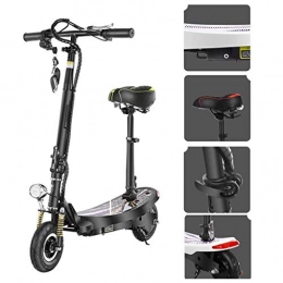 Mu Scooter MU Adult Electric Scooter, Folding Two-Wheeled Scooter with Seat Shock Absorber 350W Brushless Motor Maximum Distance 50Km Urban and Suburban Commuting, Black