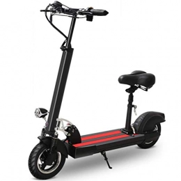 Mu Scooter MU Electric Scooter, Adult Foldable Two-Wheeled Scooter 3 Speed Mode with Seat Cruise 500W Brushless Motor for Adults and Teenagers, Black