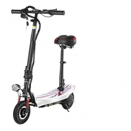 Mu Electric Scooter MU Fold Portable Electric Scooter, Urban and Suburban Commuting Two-Wheeled Scooter with Seat Shock Absorbers 350W Brushless Motor Maximum Distance 50Km, White